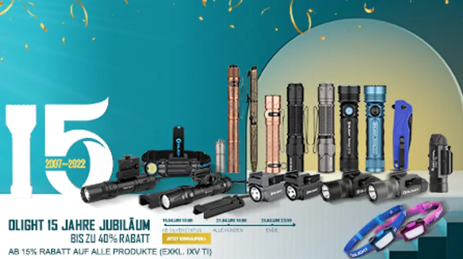 Olight 15 Jahre Jubiläum